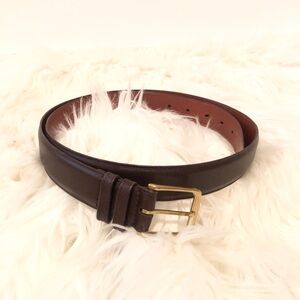 Coach Men’s Leather & Brass Belt - Dark Brown - 5800 - 42
